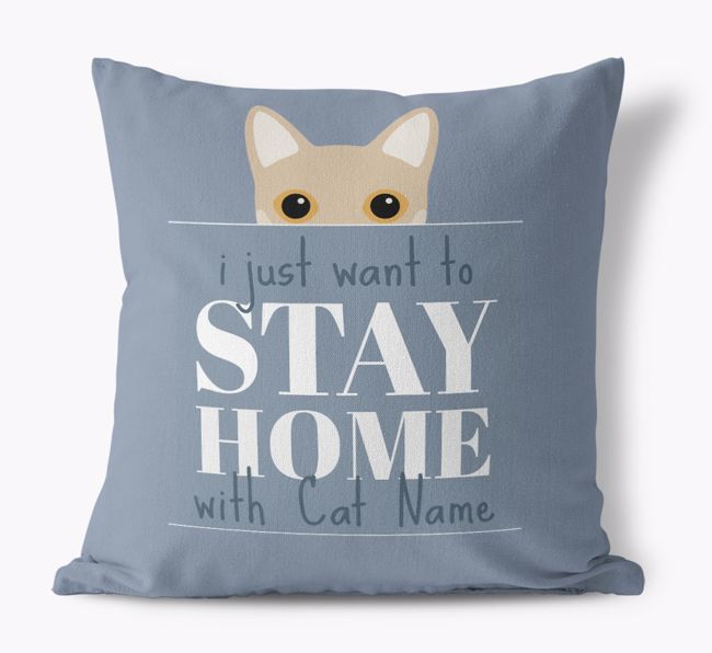 Stay Home With {dogsName}: Personalised {breedCommonName} Soft Touch Cushion